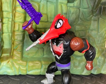 Vintage Mosquitor actionfigur Masters of the Universe Komplett vapen/tillbehör Mattel Inc 1986 MOTU