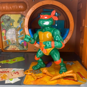 Concha de almacenamiento Michelangelo vintage Teenage Mutant Ninja Turtles Playmates Juguetes Mirage Studios 1990