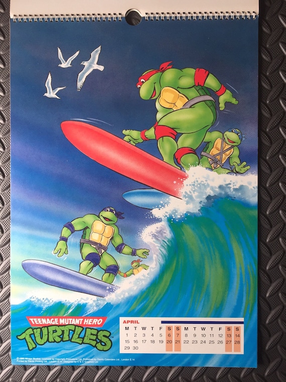 Vintage TMNT Calendar 1991, Spiral Bound Wall Decor - Etsy