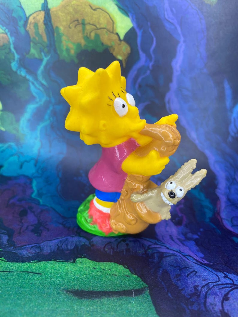 Lisa Simpson Vintage 1990 Saxophone and Rabbit the Simpsons - Etsy