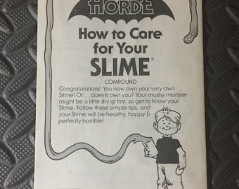 Instrukcja pielęgnacji slime'u Masters of the Universe z 1985 roku