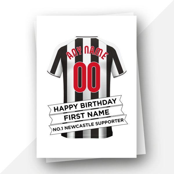 Second Ave Newcastle United Geburtstagskarte – Für Fußball-Fans, 210x148 Mm