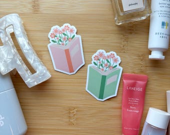 Book and Flowers Sticker | Booktok Kindle Laptop Sticker