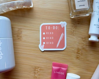 Reading To-Do List Sticker | Booktok, Kindle, Planner