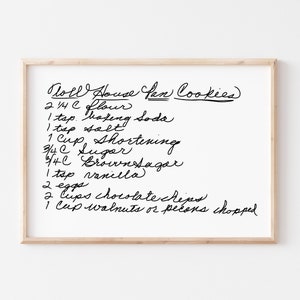 Custom Handwritten Recipe Art Print Yourself in Multiple Sizes DIGITAL DOWNLOAD image 1