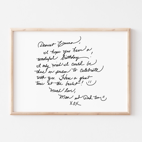 Custom Handwritten Letter/Note Art | Print Yourself in Multiple Sizes | DIGITAL DOWNLOAD