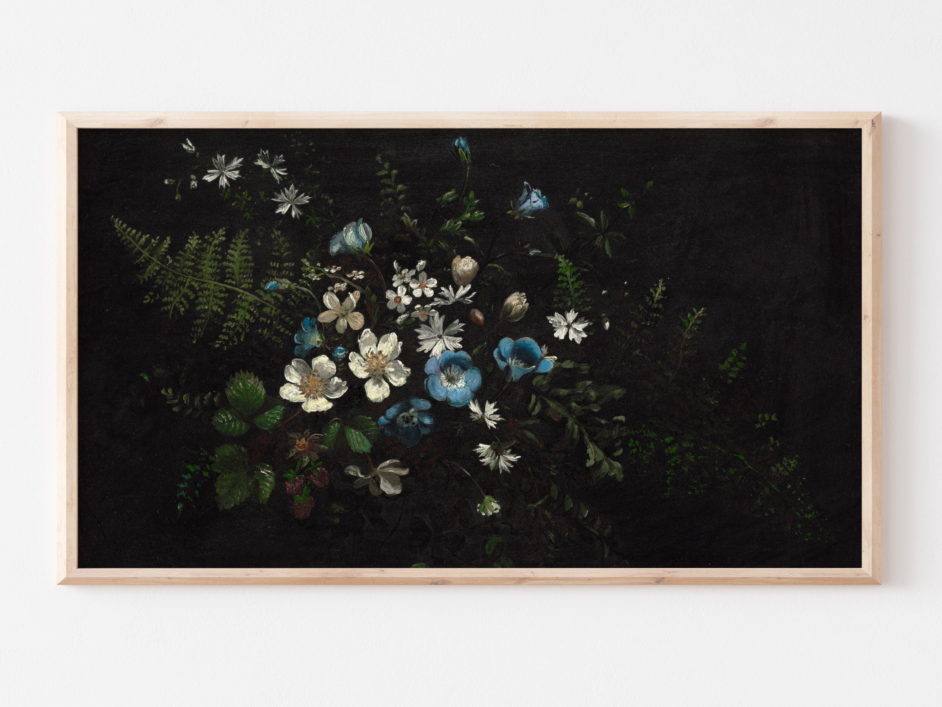 Samsung Frame TV Art Vintage Moody Dark Floral Oil Painting - Etsy