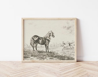 Printable Art | Vintage Horse Sketch Drawing | Farmhouse Art | Nursery Art | Fine Art Printable | #58