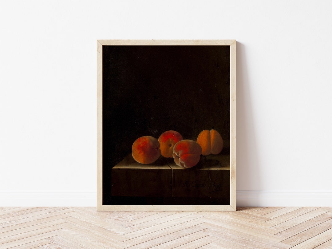 Printable Art | Vintage Fruit Moody Still Life Painting | Four Apricots ...