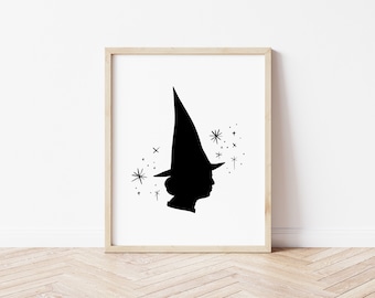 Printable Art | Witch Silhouette | Halloween Art | Fall Print | Spells | Woman | Neutral | Fine Art Printable | #251