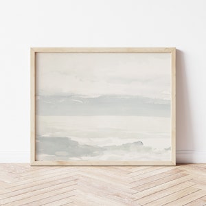Printable Art | Vintage Seascape Watercolor Painting | Abstract | Antique Seascape | Muted Blues | Fine Art Printable | #152