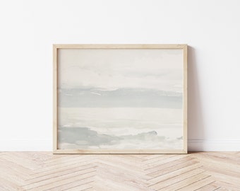 Printable Art | Vintage Seascape Watercolor Painting | Abstract | Antique Seascape | Muted Blues | Fine Art Printable | #152