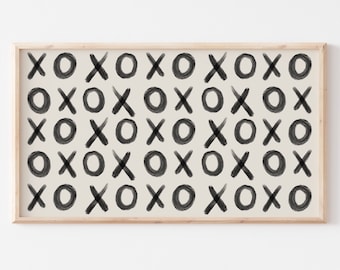 Samsung Frame TV Art File | Valentine’s Day XO Art | Neutral February Painting | Modern Farmhouse Art | Black & White | #Mod1