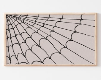 Samsung Frame TV Art | Spiderweb Halloween Art | Neutral | Modern Farmhouse | Transitional Decor | Black & White | #197
