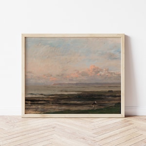 Ocean TV screen vintage painting Instant Download Art for tv screen Antique boat landscape tv art Seascape art for Samsung Frame TV