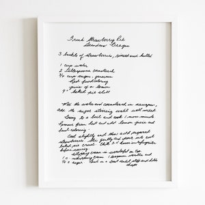 Custom Handwritten Recipe Art Print Yourself in Multiple Sizes DIGITAL DOWNLOAD image 2