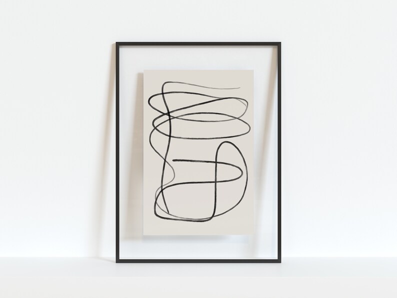 Printable Art Modern Abstract Line Art Neutral Modern | Etsy