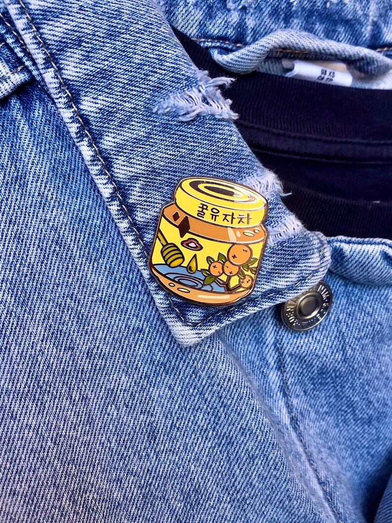 Honey Citron Tea Stamina Enamel Pin Enamel pin collection kawaii anime food korean food