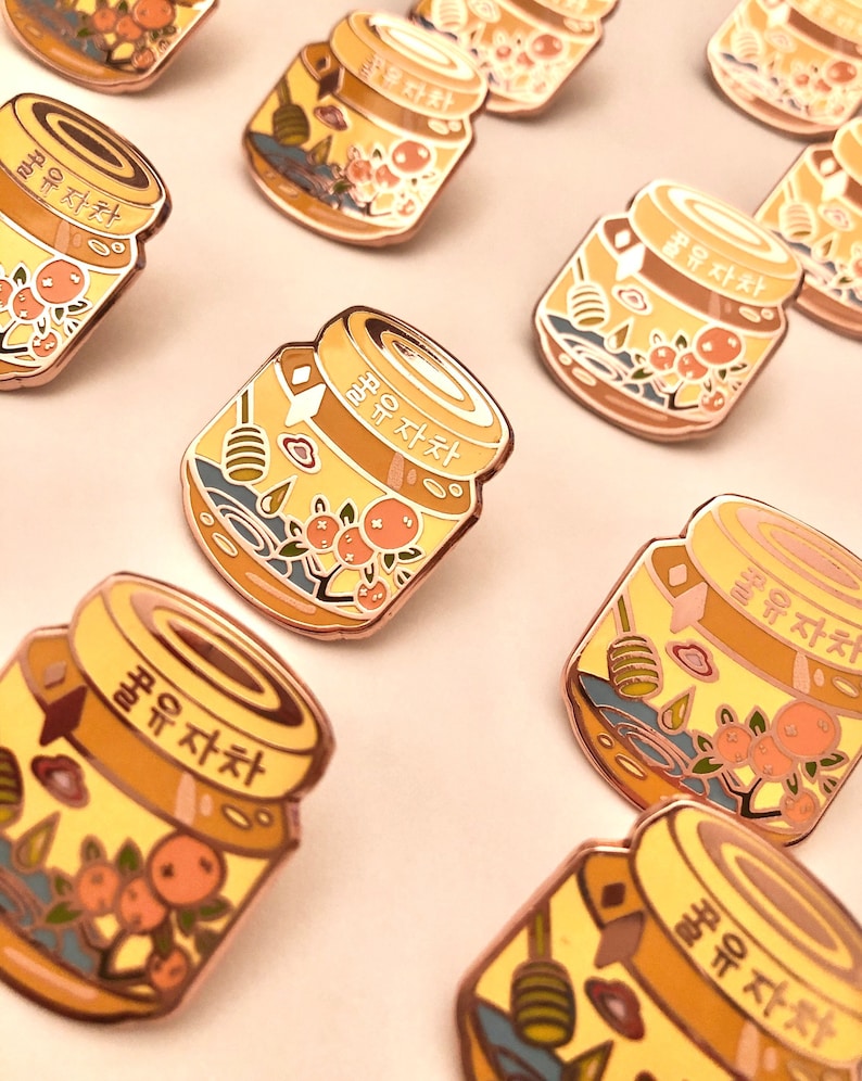 Honey Citron Tea Stamina Enamel Pin Enamel pin collection kawaii anime food korean food