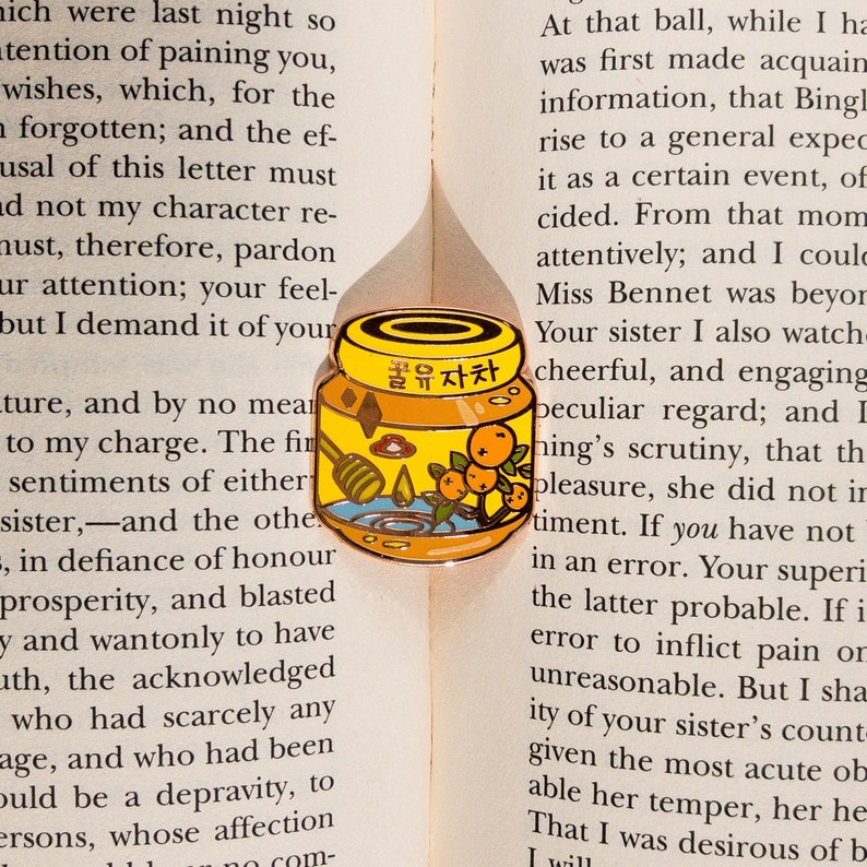Honey Citron Tea Stamina Enamel Pin Enamel pin collection kawaii anime food korean food