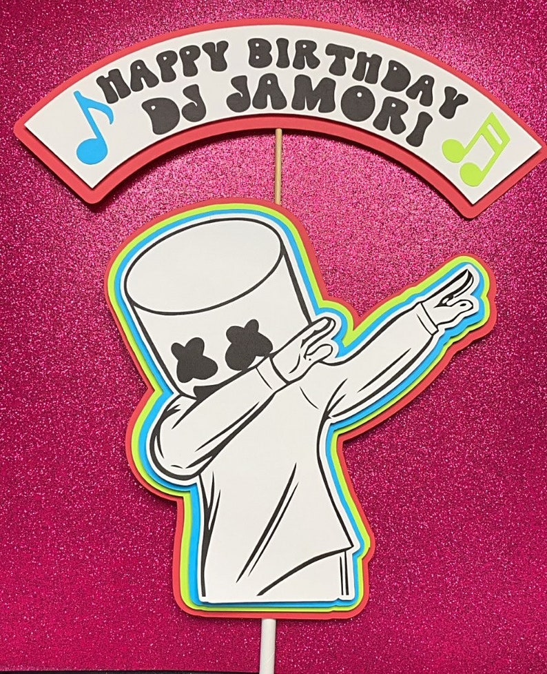 DJ Marshmello Inspired Cake Topper 1pc Cake Topper Etsy Australia