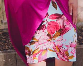 Floral Midi Pencil Skirt