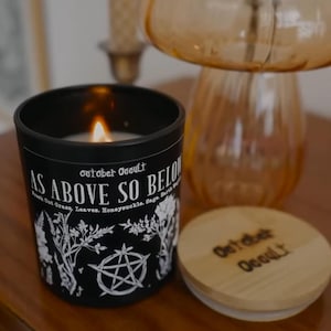 As Above, So Below Candle | Fall Candle | Spooky Candles | Wood Wick Candle | Soy Candle | Witch Pagan Candle | Grass & Honeysuckle Candle