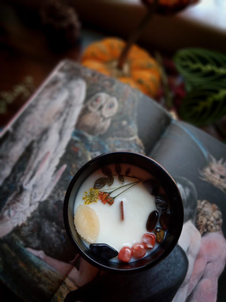 The Autumn People Candle | Fall Candle | Spooky Candles | Wood Wick Candle | Soy Candle | Apple Molasses & Cinnamon Smoke Autumn Candle image 2