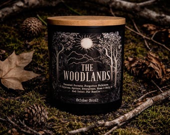 The Woodlands Candle | Witches Candle | Spooky Candles | Soy Candle | Fall Candle | Forest Candle | Wood Wick Candle |  Moss & Evergreen
