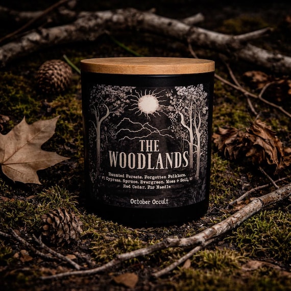 The Woodlands Candle | Witches Candle | Spooky Candles | Soy Candle | Fall Candle | Forest Candle | Wood Wick Candle |  Moss & Evergreen