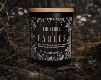 Folklore & Fables Candle | Fall Candle | Spooky Candles | Wood Wick Candle | Soy Candle | Fairytale Candle | Oud Wood Tonka Rum Candle