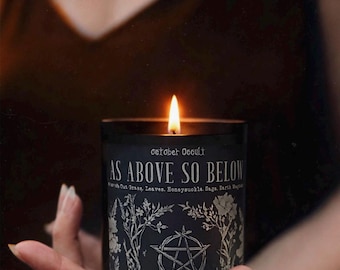 As Above, So Below Candle | Fall Candle | Spooky Candles | Wood Wick Candle | Soy Candle | Witch Pagan Candle | Grass & Honeysuckle Candle