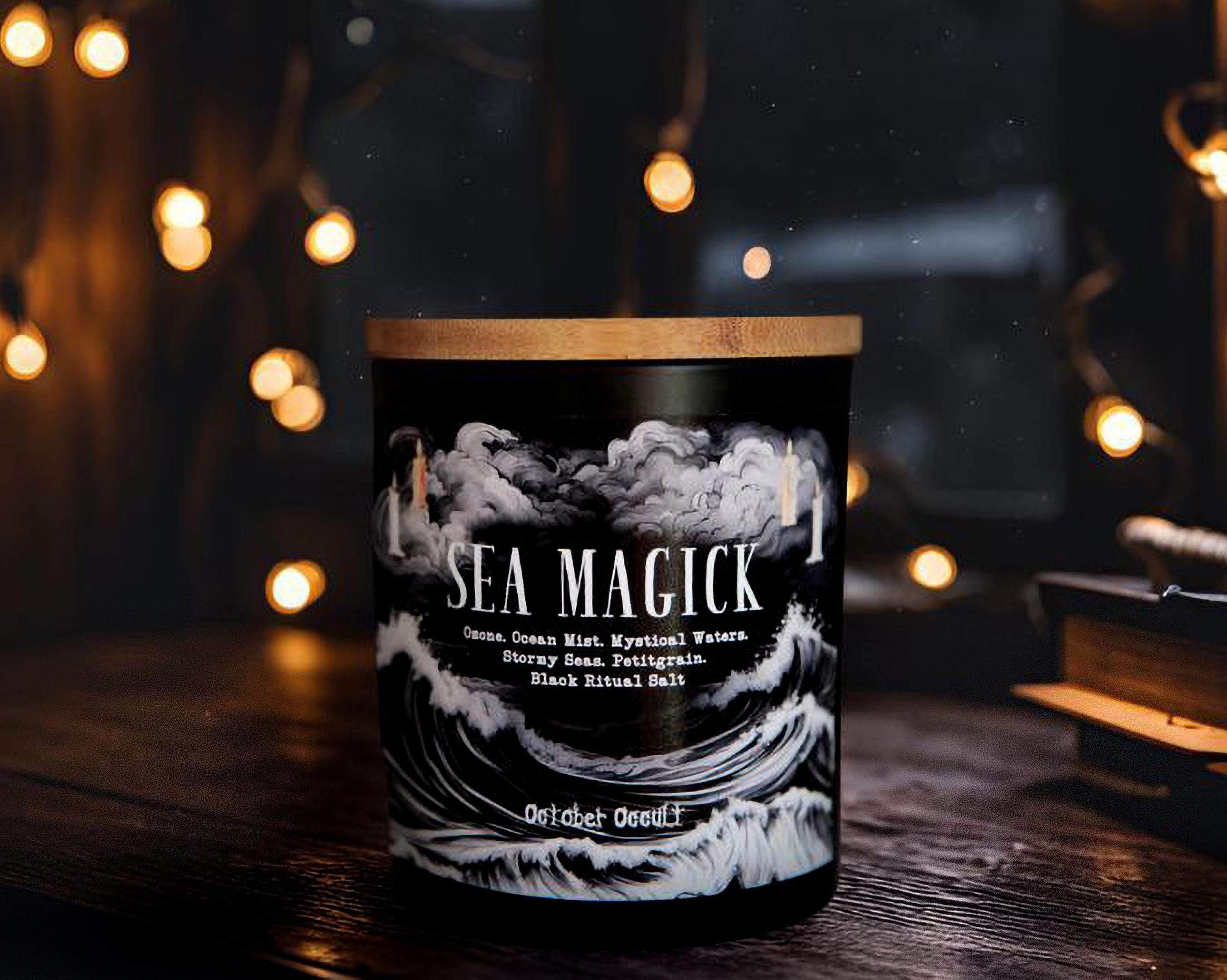 Sea Magick Candle | Spooky Candles | Wood Wick Candle | Soy Candle | Sea Mist + Storymy Sea Scented Candle | Ocean Magic Candle | Sea Witch