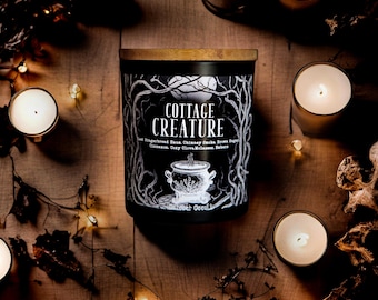 Cottage Creature Candle | Fall Candle | Cottagecore | Wood Wick Candle | Soy Candle | Autumn Candle | Brown Sugar & Embers | Spooky Candles