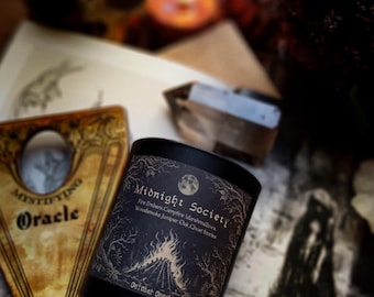 Midnight Society Candle | Fall Candle | Spooky Candles | Wood Wick Candle | Soy Candle | Autumn Candle | Smoke & S'mores | Halloween Candle
