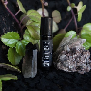 Smoky Quartz Natural Perfume with Smoke Infusion, Incense Resins, Tonka Bean, Vanilla Absolute, Pathouli. Vegan. Botanical Fragrance.