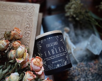 Folklore & Fables Candle | Fall Candle | Spooky Candles | Wood Wick Candle | Soy Candle | Fairytale Candle | Oud Wood Tonka Rum Candle