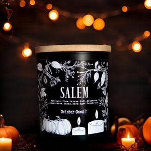 Salem Candle | Fall Candle | Spooky Candles | Wood Wick Candle | Soy Candle | Autumn Candle | Citrus Smoke Plum Candle | Halloween Candle