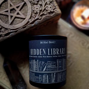 Hidden Library Candle | Bookish Candle | Spooky Candles | Soy Candle | Fall Candle | Aged Books & Coffee | Dark Academia | Wood Wick Candle