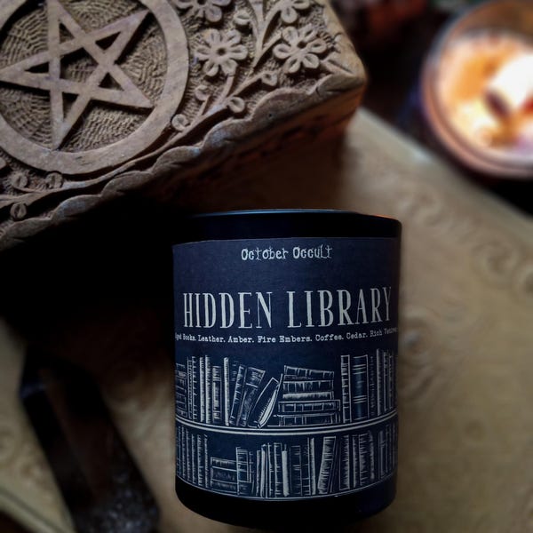 Hidden Library Candle | Bookish Candle | Spooky Candles | Soy Candle | Fall Candle | Aged Books & Coffee | Dark Academia | Wood Wick Candle