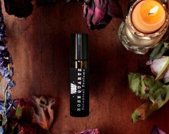 Rose Quartz Botanical Perfume | Calming Essential Oils | Rose Geranium and Citrus Floral Blend | Roll On Perfume