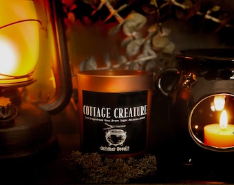 Cottage Creature Candle | Fall Candle | Cottagecore | Wood Wick Candle | Soy Candle | Autumn Candle | Gingerbread Candle | Spooky Candles