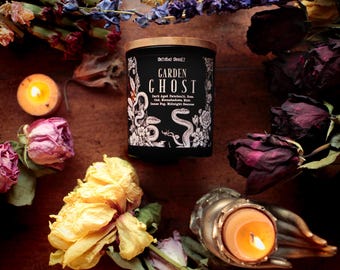 Garden Ghost Candle | Rose & Patchouli Candle | Spooky Candles | Soy Candle | Fall Candle | Gothic Candle | Floral Candle | Wood Wick Candle