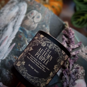 The Autumn People Candle | Fall Candle | Spooky Candles | Wood Wick Candle | Soy Candle | Apple Molasses & Cinnamon Smoke Autumn Candle image 1