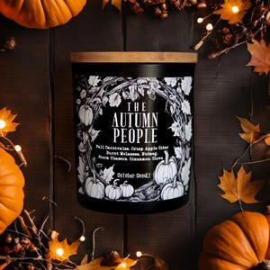 The Autumn People Candle | Fall Candle | Spooky Candles | Wood Wick Candle | Soy Candle | Apple Molasses & Cinnamon Smoke Autumn Candle