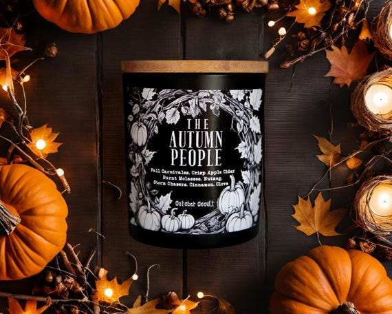 The Autumn People Candle | Fall Candle | Spooky Candles | Wood Wick Candle | Soy Candle | Apple Molasses & Cinnamon Smoke Autumn Candle