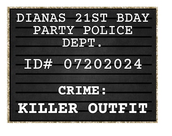 Mug shot board, mug shot sign, mug shot backdrop, mugshot props, police sign, naughty bachelorette