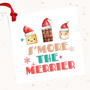 Smore Christmas Favor Tags, Indoor smores, Smores favor, Smores favor kit, smore printable