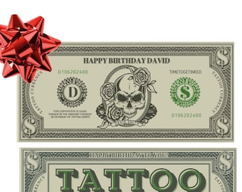 Tattoo Voucher, tattoo gift voucher, tattoo ticket, gift voucher, editable ticket, tattoo gift card