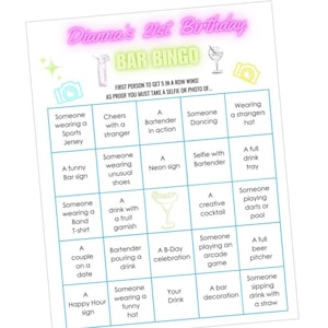 Pub Crawl Bingo: Your Ultimate Bar Scavenger Hunt Game, pub crawl bingo, Birthday bar crawl games, cruise bar crawl, ladies night games